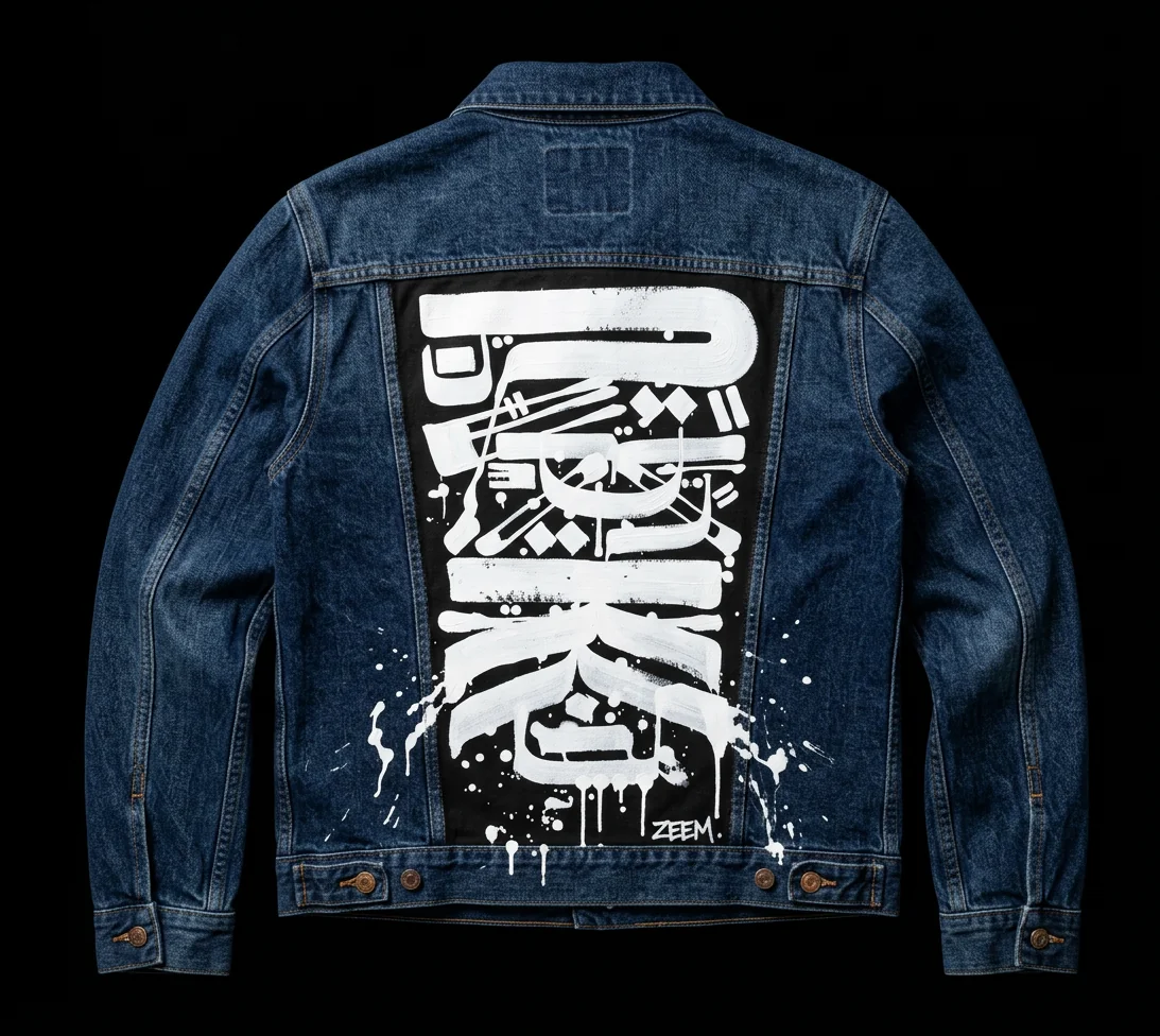 Scriptures Denim Jacket, Indigo - View 2